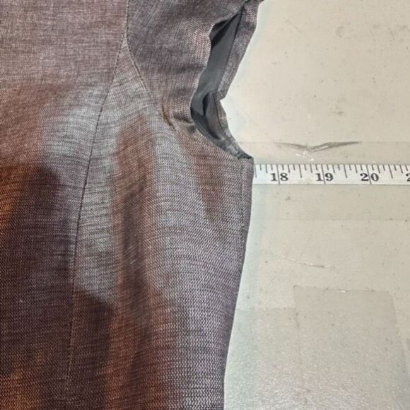 Hugo Boss Womens Linen Blend Cap Sleeve Pleated Sheath Dress Heather Gray Size 6 - Picture 10 of 11
